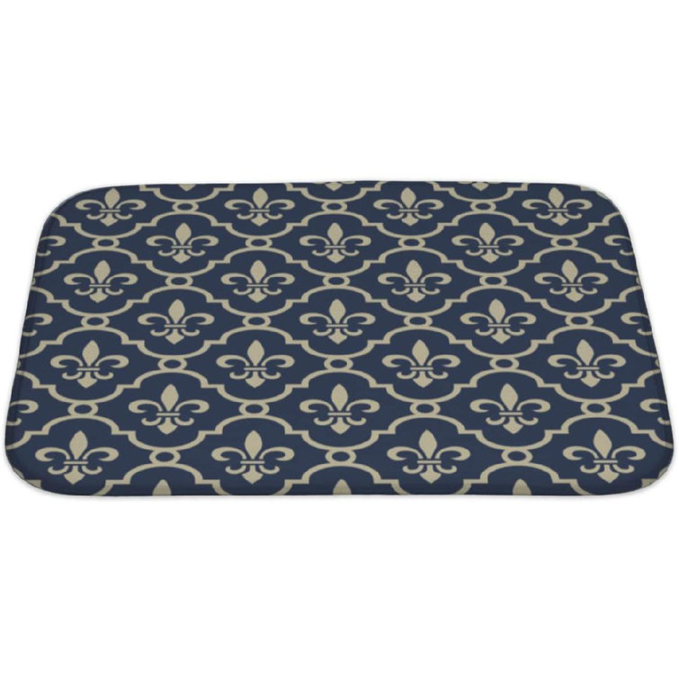 East Urban Home Royal Blue Bath Rug Mat No Slip Microfiber Memory Foam